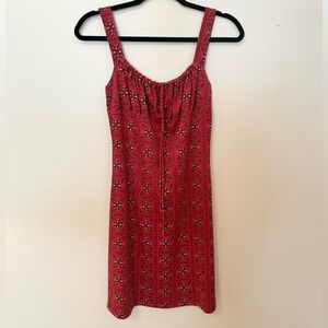 Finesse Red Patterned Midi Dress